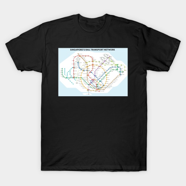 Singapore MRT Map T-Shirt by ArtShare